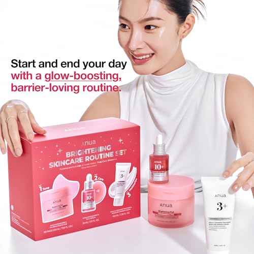 ANUA BRIGHTENING Niacinamide Skincare Routine Set (Amazon Exclusive Set), Niacinamide Serum & Toner Pad & Face Moisturizer, Skin clarity, Moisture barrier for Daily care, Korean Skincare Set