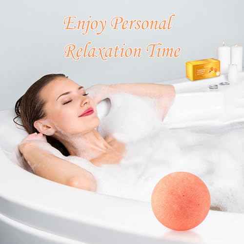 Bath Bombs Salt Balls,Turmeric Lemon Vitamin C Lemon Extract Essential Oils,Moisturizing Dry Skin,Fizzy Spa,Relaxation,Bubble Bath Bomb Gifts for Men Women