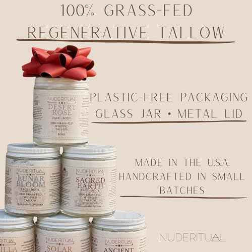 100% Grass-Fed Whipped Tallow Balm for Skin Care ? Face + Body ? Natural Moisturizer Lotion, 4 oz (Vanilla Moon)