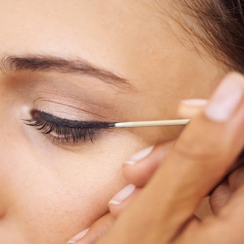 200PCS Pointed Cotton Swabs for Nails - Mini Tips, Microblading Cotton Buds & Nail Polish Clean Up Tool - Fine Point, Precision Micro Swabs for Makeup & Beauty