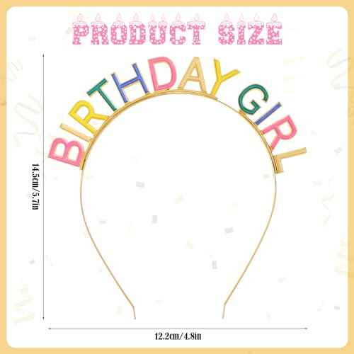 Happy Birthday Crown Rainbow Birthday Girl Headband Birthday Headpiece Birthday Crown Gift Party Decorations for Women Girls