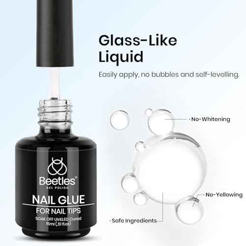 beetles Gel Polish 9 In 1 Gel Nail Glue for Clear Acrylic Nail Tips 2 Pcs 15ml Long Lasting Nail Gel Kit for False Nails Tips, Base Blooming Nail Gel, Christmas Nail Art, U V Light Required