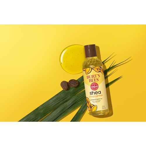Burt's Bees Shea + Tropical Fruit Luminous Body Oil, Non-Greasy, Antioxidant Rich for Glowing Skin, Non-Irritating, Natural Origin Skin Care, 8 oz.