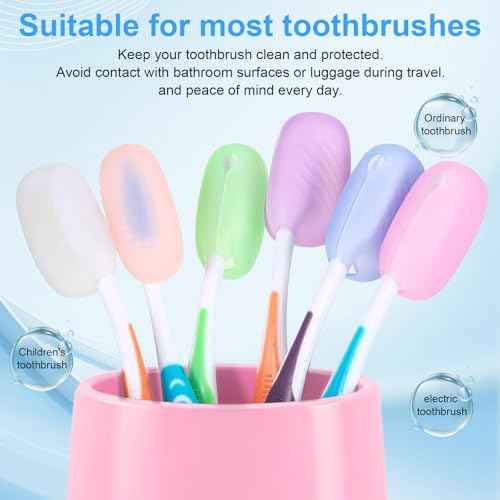 Xixter 12 Pack Silicone Toothbrush Covers for Travel, Tooth Brush Cover Cap for Electric & Manual Toothbrushes Head Covers, Toothbrushes Protector for Kids, Reusable Toothbrush Caps
