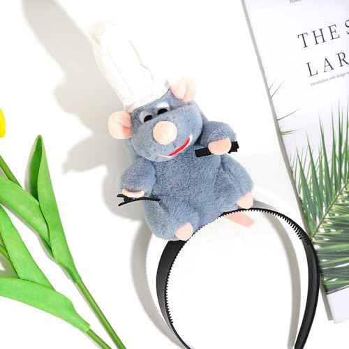 Rat Headband, Mouse Plush Cute Mouse Stuffed Animal Headwear Cartoon Costume Props Funny Gifts for Adults