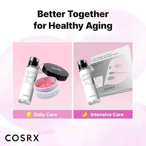 COSRX Pink Peptides Collagen Hydrogel Eye Patch for Puffy Eyes and Dark Circles, Under Eye Mask, 60 Under Eye Patches, Korean Skin Care, Stocking stuffers for women