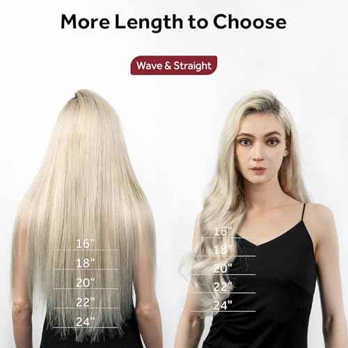 Clip in Hair Extensions Real Human Hair, Remy Hair Extensions Clip In Human Hair Thick and Silky, Ash Blonde Highlighted Platinum Blonde #P17A/60A 24Inch 120G 7PCS