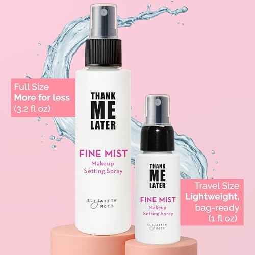 Elizabeth Mott Thank Me Later 3-in-1 Dewy Makeup Setting Spray ? Hydrating & Long-Lasting Fine Mist with Niacinamide for a Radiant Glowy Look ? Lightweight, Cruelty-Free, Travel-Size Face Spray, 30ml