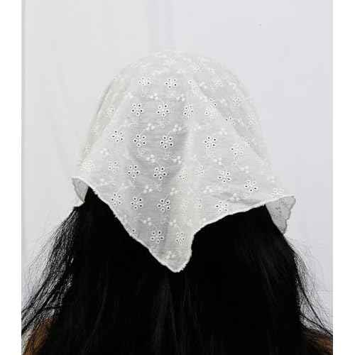 Hair Bandanas for Women Trendy Bandana Head Kerchief for Women¡¯s Hair Cute Hair Scarf Headband White Adjustable Bandana