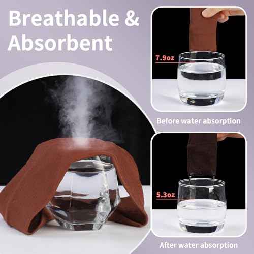 12 Pcs Stretchy Headbands for Women, Absorbed Sport Headband Soft Twist Knotted Hairbands for Daily Life Yoga Workout(Black/Dark blue/Brown/Grey)