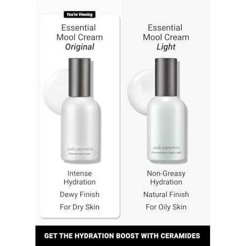 JUNG SAEM MOOL Essential Mool Cream 1.7 Fl Oz, Lightweight Watery Face Cream with Ceramide and Panthenol for Deep Hydration and Radiant Skin, Skin Barrier Support, Korean Foundation Makeup Prep