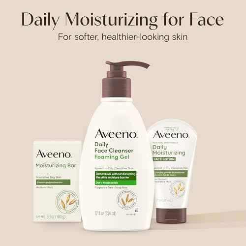 Aveeno Daily Foaming Gel Facial Cleanser, Fragrance Free, 12 fl. oz