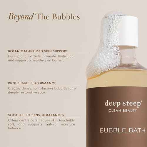 Deep Steep Bubble Bath, Vanilla Coconut 17 oz ? Hypoallergenic, Clinically Tested Soothing Soak with Shea Butter & Argan Oil ? Sulfate-Free