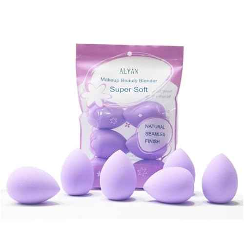 6PCS makeup Sponge Set Latex Free and High-definition Set of makeup Wonder blender For Powder Cream and Liquid, Super Soft Wonder Beauty Cosmetic Dry & Wet Multi-Use