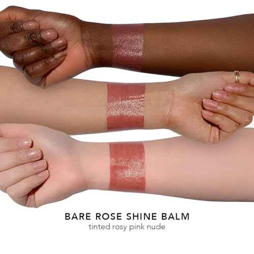 Jouer Bare Rose Lip Kit - Essential Lip Enhancer Shine Balm and Lip Liner Duo - Tinted Lip Balm - Jojoba Seed Oil and Maxi Lip - Valued at $46