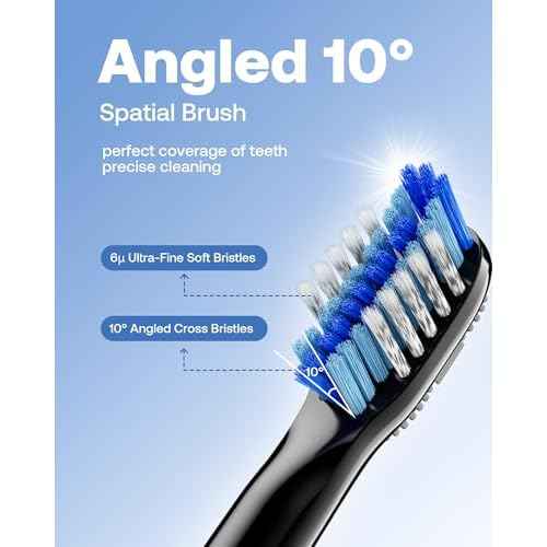 Bitvae D2 Electric Toothbrush Replacement Heads, Sonic Toothbrush Heads Refills, 2 Types of Cleaning Style, 5 Pack, Black
