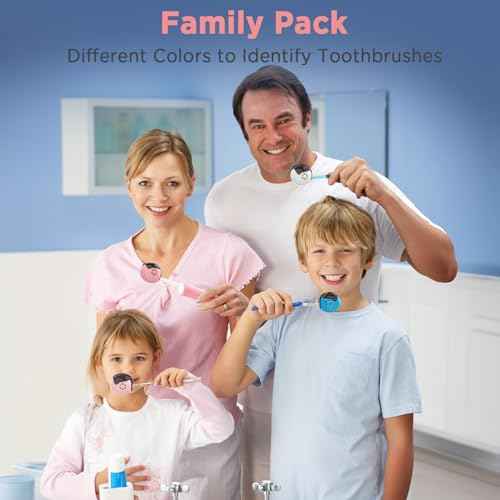 Helmet Toothbrush Covers Caps, Toothbrush Head Protector for Household Travel, Fits Most Manual and Electric Toothbrushes, 4 Count (Blue, White, Pink, Rose Pink)