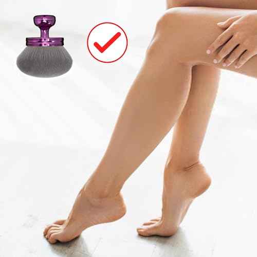 Blend & Blur Extra Large Body Makeup Brush for Self Tanner,Leg Makeup & Bronzer Self Tan Applicator, 3.2inch Wide Round Head Kabuki Brush For Application with Drawstring Bag (Purple)