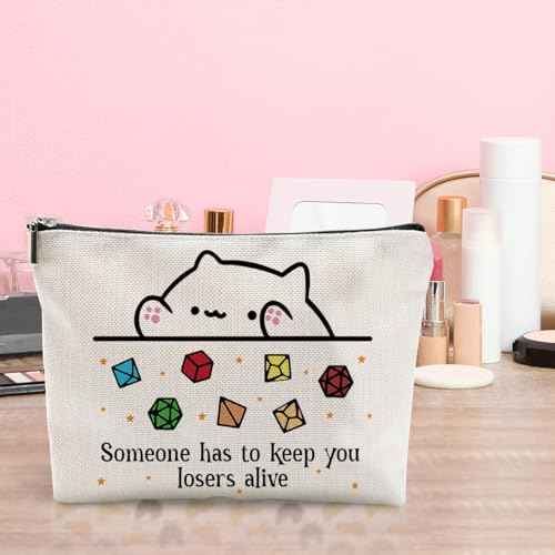 DnD Collection Class Character Makeup Bag Cat Throwing Dice DnD Dungeon Master Cosmetic Bag Dungeon Master Gifts Gamer Dice Bag Dragons Gamer Gift Dungeons And Dragons Gifts for Women