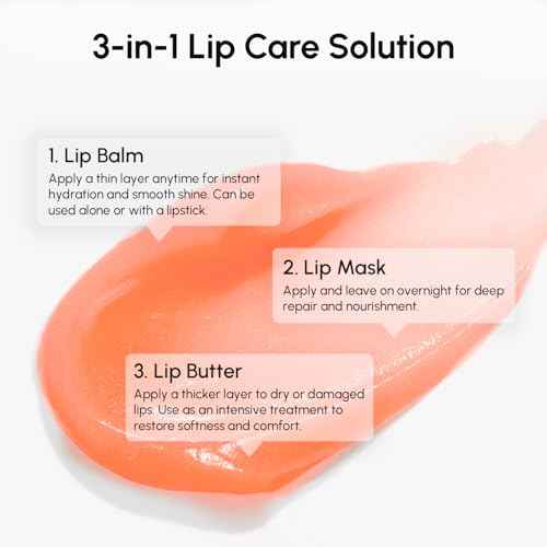 MAREE Lip Mask Overnight - Lip Moisturizer For Very Dry Lips - Hydrating Lip Butter Balm with Hyaluronic Acid & Collagen - Overnight Lip Treatment - Lip Sleeping Mask Repair - Hidratante de Labios