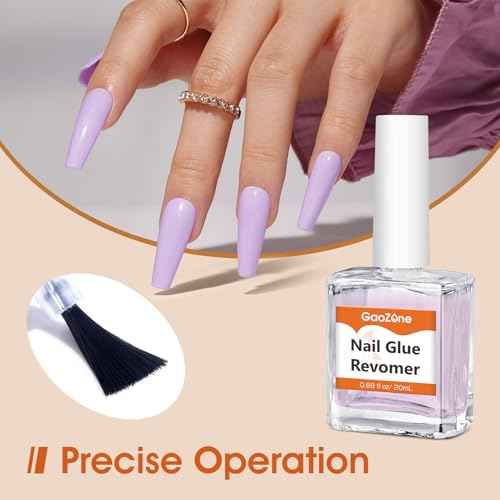 Gel Nail Glue Remover for Nails - Press On Nail Remover Easy Removal Debonder for Glue on Nail Tips, Remove for Fake Nails Tips Solid Glue, 2Pack, 1.35 fl oz/ 40 ml