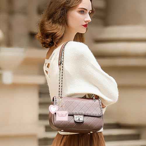 4PCS Super Smalls Makeup Bag with Mirror Mini Makeup Bag for Women, Coin Wallet, Bag Charms Y2k Accessories Cute Leather Keychain (Style 2)