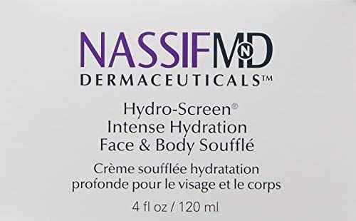 NASSIF MD Hydro-Screen Face And Body Souffle, Hydrating Skin Moisturizer, Hyaluronic Acid, Omega 3, Anti Aging, Even Skin Tone, 4 Fl Oz