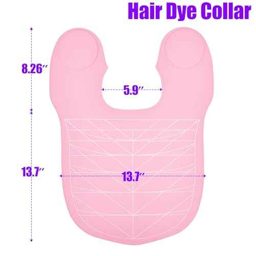 Hair Dye Collar, Salon Hairdressing Hair Cutting Cape, Styling and Hair Cutting Salon Supplies, Waterproof Silicone Neck Guard, Perfect for Home and Professional Hair Coloring (Pink)