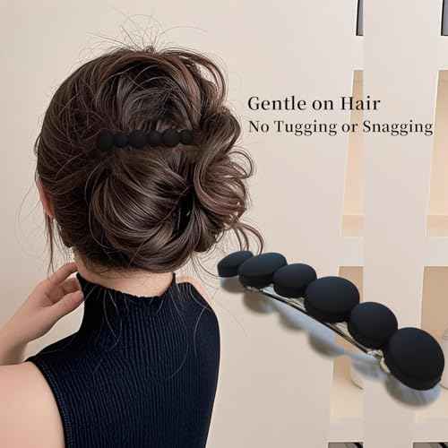 French Hair Barrettes for Women No Slip Not Easy to Break Half Up Medium to Small Hair Barrette Clips for Thin, Short or Fine Hair, 4 Pack