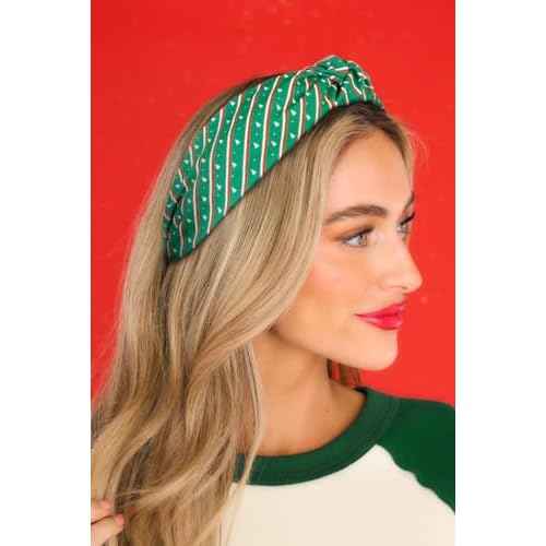 Huachi Christmas Headbands for Women Girls Holiday Knotted Head Bands Festive Top Knot Headband Red Green Hair Hoops 3PCS Christmas Gifts Hair Accessories for Women