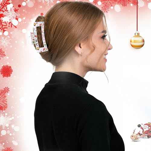 Christmas Hair Claw Clips for Women, Christmas Hair Accessories Santa Claus Claw Clips for Women Girls, Holiday Hair Accessories for Women Party Outfits (3Pcs)