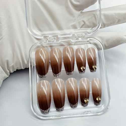 14 Pcs Press On Nail Packaging Box Press on Nail Storage Box for Press Ons with 60 Pcs Adhesive Double Sided Tape for Fake Nail Storage Case Nail Display Nail Salon Supplies Nail Art Business (Clear)