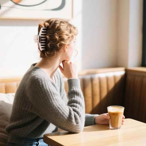 TOCESS Hair Claw Clips for Women - 8PK Large Neutral Matte Jumbo Hair Clips for Thick, Thin, Long, Short, Curly Hair Girls, Big Jaw Clip Set for Daily Use