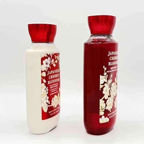 Bath and Body Works Japanese Cherry Blossom Shower Gel (10 fl oz) and Body Lotion (8 fl oz) Signature Collection (Set of 2)