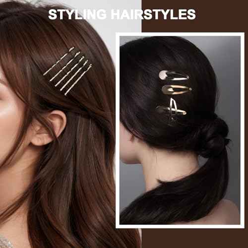 YGDZ Bobby Pins Set, Hair Pins, Hair Clips Kit, 2Inch Bobby Pins Brown Hair, Black, Blonde Hair, U Shaped Hair Pins for Buns, French Pins, Snap Hair Clips, Hair Barrettes, Hair Accessories for Women