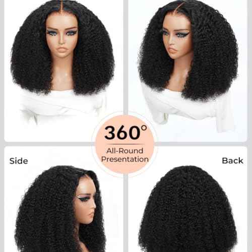west kiss Curly Wigs Human Hair 5x7 Closure Wig Ready To Go Glueless Wigs Human Hair Pre Plucked Pre Cut Lace Front Wig For Black Women 18 Inch