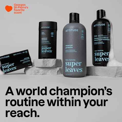 ATTITUDE Bar Soap Body Wash for Men, For Body and Hands, 99% Natural Origin Ingredients with Avocado Oil, EWG Verified, Eucalyptus & Sage, 4 Oz