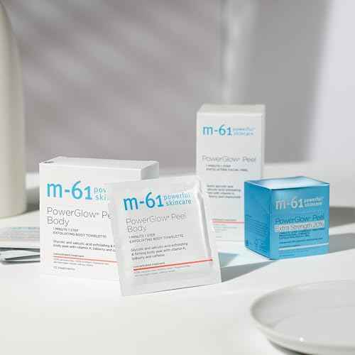 m-61 PowerGlow Peel Body | Exfoliating Body Towelette With Glycolic And Salicylic Acid. 1 Minute, 1 Step - 10 Treatments