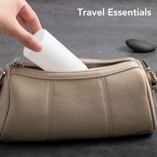 Valourgo TSA Approved 3.4oz Portable Toiletry Bottles, BPA Free Leak Proof Refillable Travel Accessories with Clear Toiletry Bag, Black, White