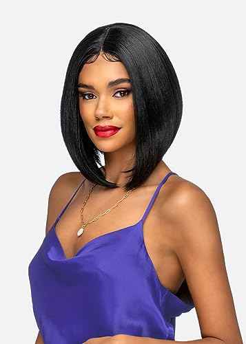 Vivica A. Fox ELVIN, SYNTHETIC HAIR, Natural Baby Lace Wig, Color TTB613/1B, Two Tone Bottom Color. Platinum Blonde(#613) Top and Off Black(#1B) Bottom
