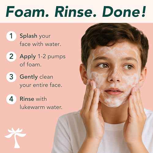 Tropiculture Clean Kids Face Wash | Gentle Facial Cleanser for Kids, Preteens, & Teens | Glow Melon Watermelon FaceWash | Natural, Non-Toxic Skin Care for Girls & Boys | Sensitive Skin Friendly