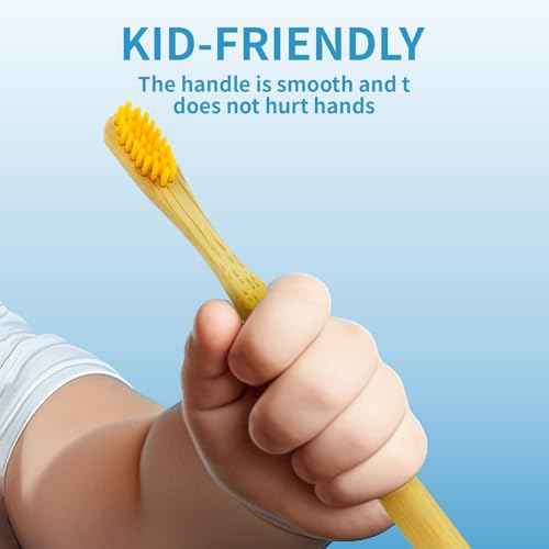 GENKENT 8 Counts Kids Bamboo Toothbrushes BPA Free Soft Bristles Travel Tooth Brush Natural Charcoal Toothbrush