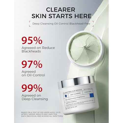 Clay Mask for Face Sensitive Skin: Triple Mud Formula, Deep Pore Cleansing, Hydrating, Oil Balancing, Smoothing, Pore Refining ? 3.88 Oz
