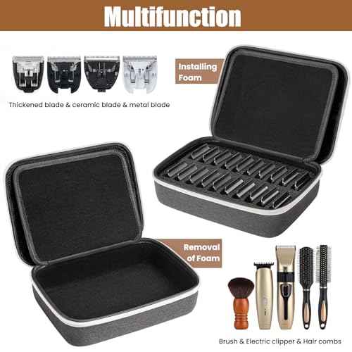Noverlife Hair Clipper Guard Blades Holder Case, Barber Guard Storage Bag for 20 Metal Blades Hard Storage Travel Case