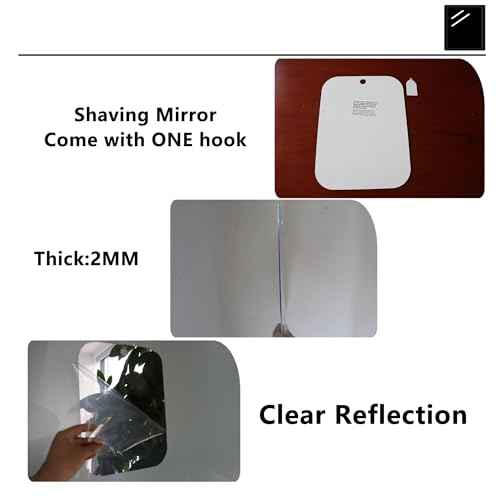 2 Pack Shower Mirror for Shaving, Shower Mirror for Shaving Men(Lager 10 x 7 Inch); Small Wall Mirrors for Showers, Shatterproof Plexiglass Makeup Mirrior, Travel Camping Showers Mirrors