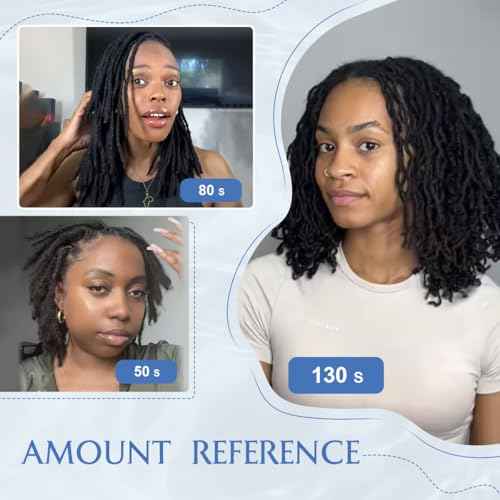 8 inch Loc Extensions Human Hair, 50 Strands Permanent Dreadlock Extension Human Hair 0.4cm Width 100% Full Handmade Dreads Can Be Dyed and Bleached Curled dreads extensions(black)