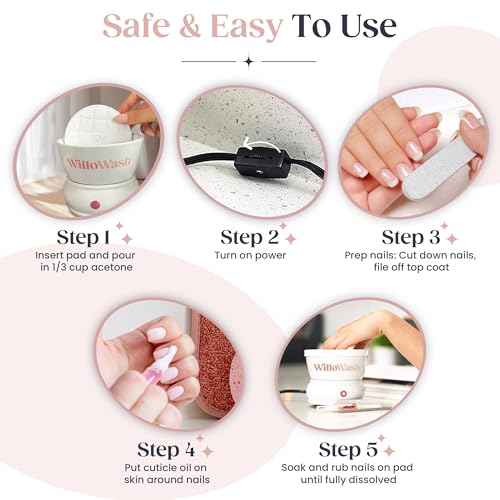 UPDATED Willopad Refills for Willowash Acrylic Nail Remover - 16 Count - Round - Willopads