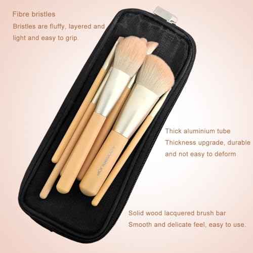 Makeup Brush Set, 8 Piece Cosmetic Brushes with Delicacy Case
