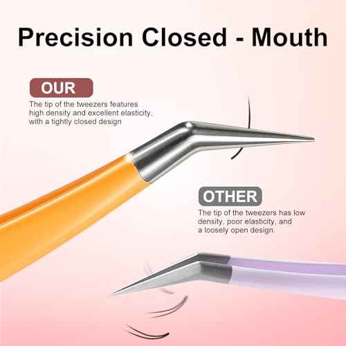 5pcs Eyelash Extension Tweezers High Precision£¬Straight and Curved Volume Lash Tweezers for Extensions£¬lash tweezers for eyelash extensions£¬ Crafting£¬ Girls Women Beginners
