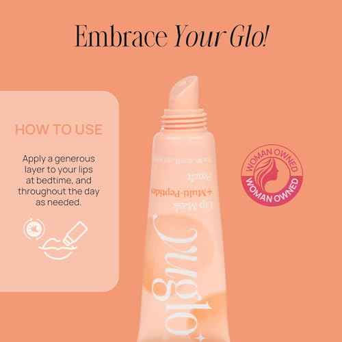 YUGLO Lip Sleeping Mask with Multi-Peptides | Peach Flavor | Hydrating & Plumping Lip Treatment for ?Dry, Chapped Lips | Nourishes & Moisturizes | Overnight Lip Repair